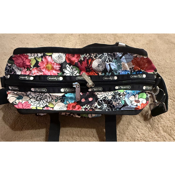 NWT LeSportsac Gabrielle Box Tote, Floral Delight Suitcase Sleeve Adj Strap - Picture 8 of 14